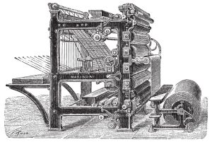 وکتور نقاشی ماشین چاپ روتاری مارینونی با رول کاغذی
