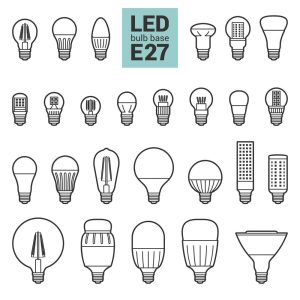 26 وکتور آیکون لامپ ال ای دی لامپ LED - وکتور انواع لامپ خطی