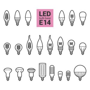 22 وکتور آیکون لامپ LED لامپ ال ای دی - وکتور انواع لامپ در اشکال مختلف