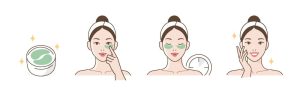 4 وکتور ماسک زیر چشم مراقبت پوست صورت خانم ها - وکتور محصولات بهداشتی آرایشی