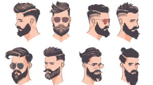 8 وکتور آواتار مرد با عینک و مدل مو و ریش