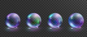 4 وکتور حباب شفاف رنگی