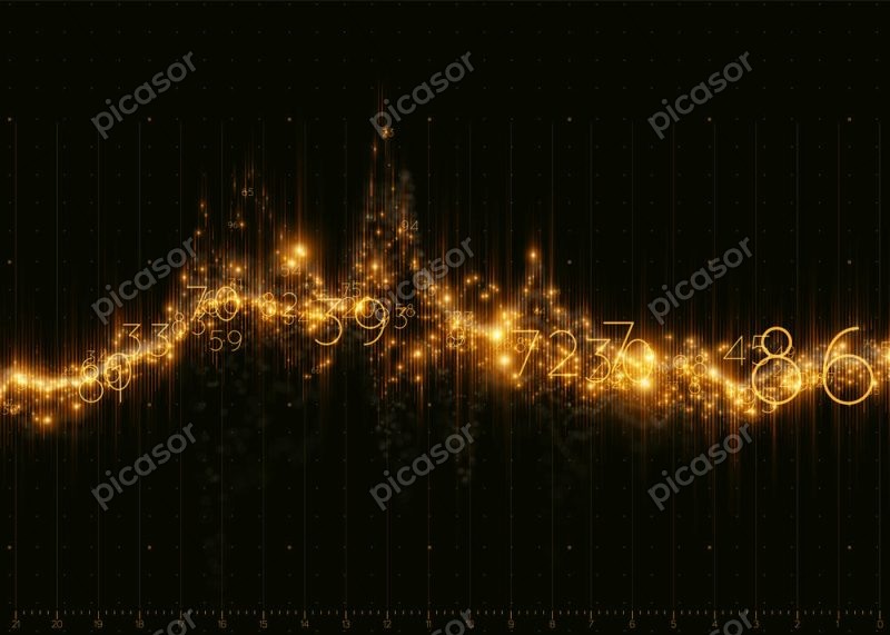 وکتور نمودار طلایی - وکتور پس زمینه نمودار با نقطه و عدد طرح داده و اطلاعات