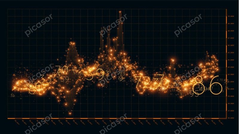 وکتور نمودار طلایی - وکتور پس زمینه نمودار با نقطه و عدد