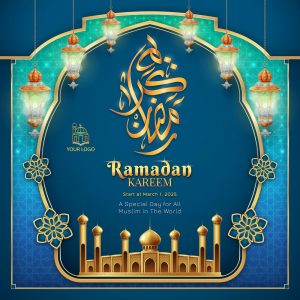 وکتور قاب و زمینه اسلامی طرح رمضان