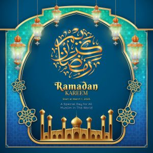 وکتور قاب ماه رمضان - پس زمینه مذهبی ماه رمضان با فانوس اسلامی