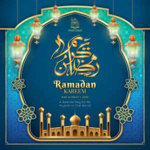 وکتور قاب و زمینه طرح رمضان