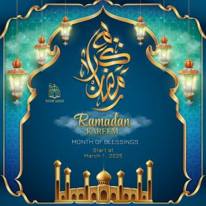 وکتور قاب مذهبی وکتور قاب ماه رمضان - پس زمینه ماه رمضان با فانوس اسلامی